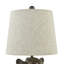 Lampe de table ours en résine 23 "bronze avec verres et abat-jour en lin-953712618-953712619