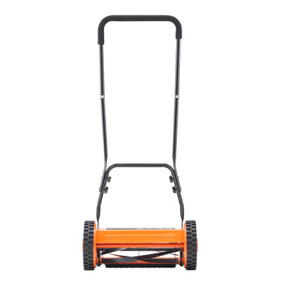 16" Manual Push Reel Lawn Mower 5-Blade Adjustable Height Grass Catcher 2 Wheels