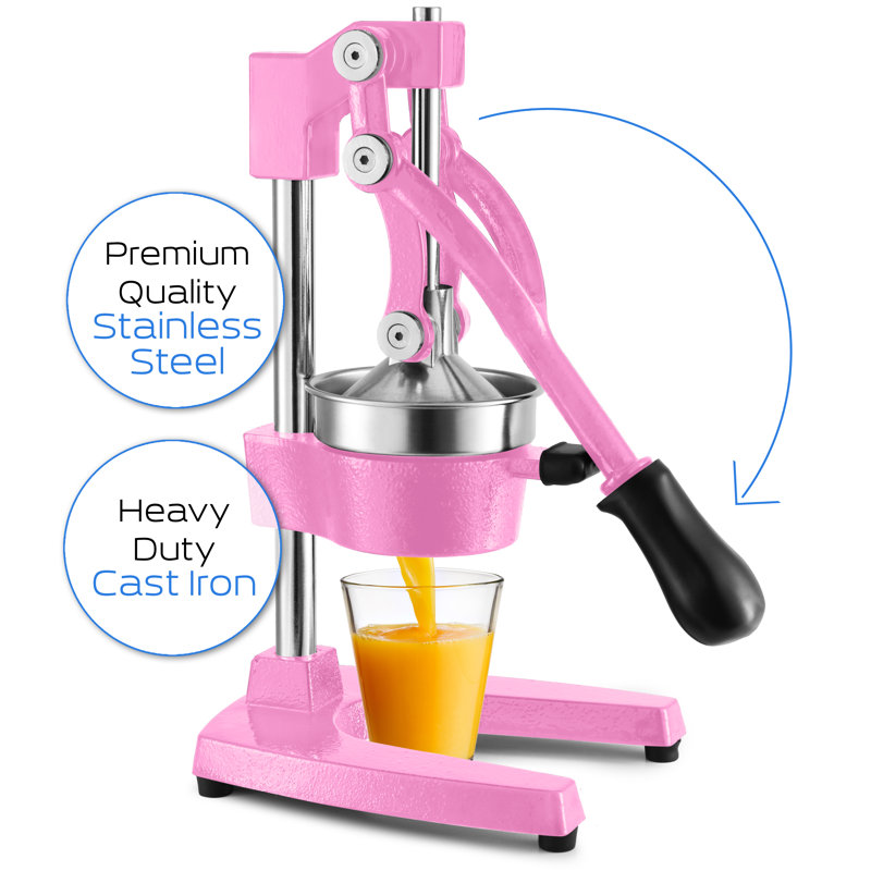 JoyTable Manual Hand Press Citrus Juicer, Pink