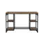 Bureau industriel en bois massif avec tablettes Rhem