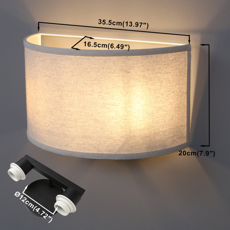 Fabric Wall Light, Gray