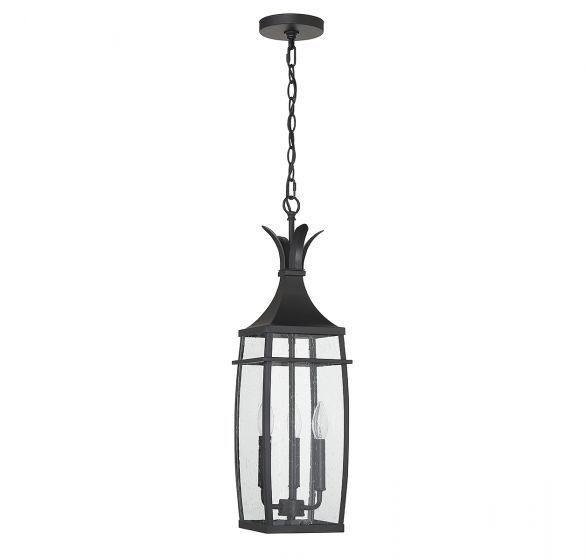 Carlyrose Black 3 -Bulb 25" H Outdoor Hanging Lantern