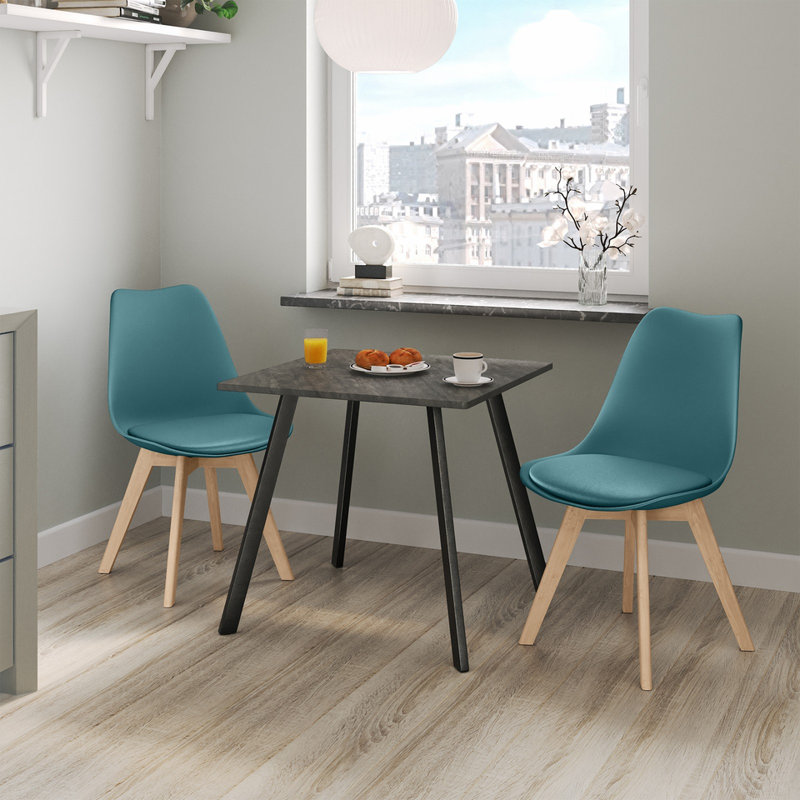 2 - Person Dining Set, Slate Grey / White