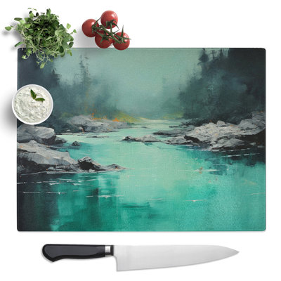 River Minimalism  Glass Chopping Board
