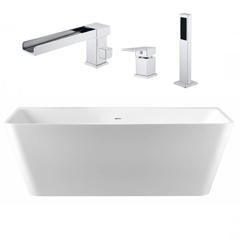 Baignoire de trempage autoportante avec robinet 67 po. X 30 po. Axton