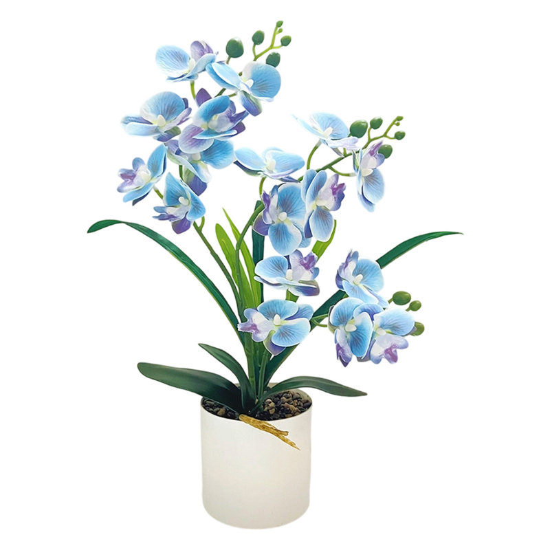  Fleurs artificielles artificielles artificielles en soie, Blue