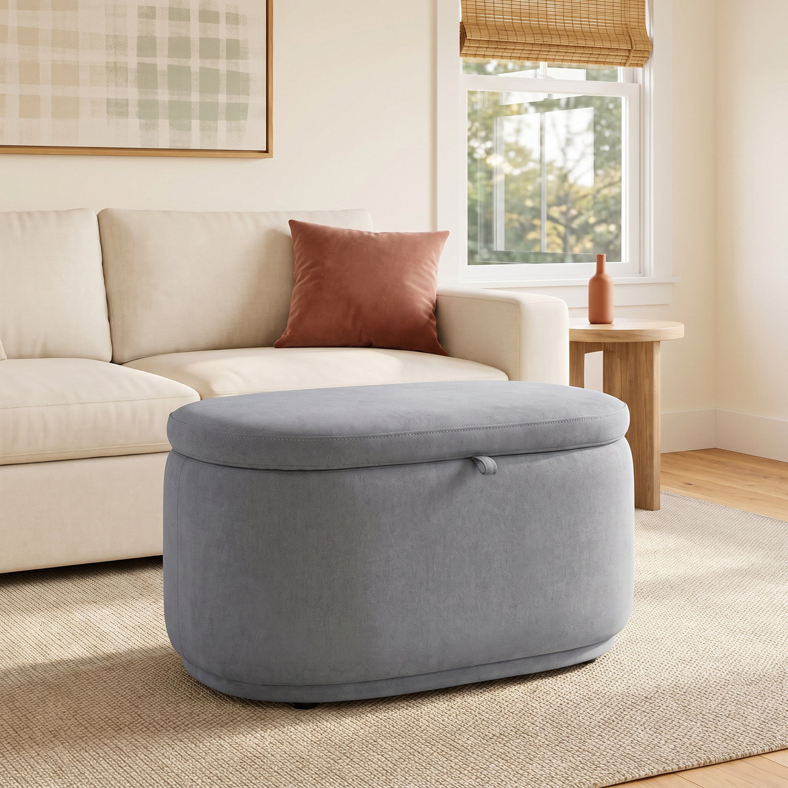 Nurture The Glider Plus 28" Ottoman, Gray Cotton Blend