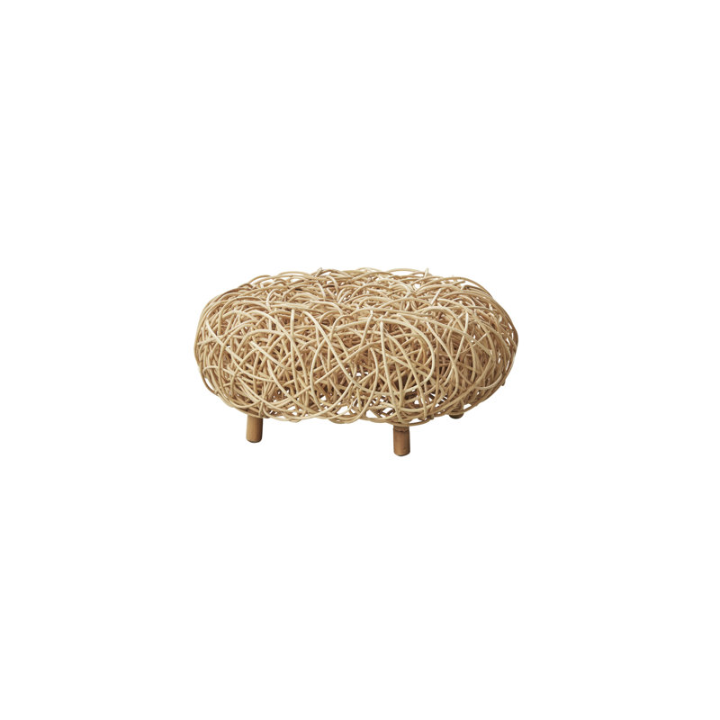 Loop 29.2" Wide Round Footstool Wide Ottoman, Natural