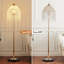  Lampe sur pied en cristal 3 lumières 63 "à 3 lumières en cascade dorée pour salon, chambre à coucher et bureau
