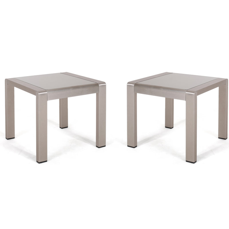 Table d'appoint Algona, Argent / gris mat