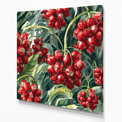 Art mural sur toile vert "Fruit guarana"