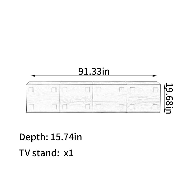 Crédence de rangement de meuble télé italien l 91,33 po