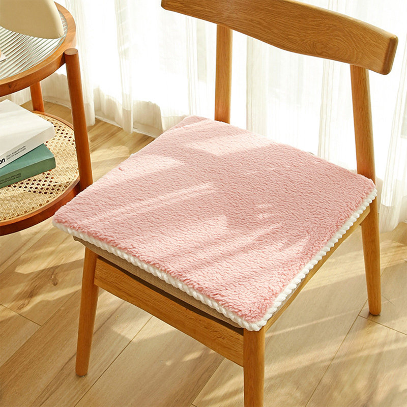Seat Cushion Chair Cushions Thicken Soft Student Seat Pad Winter Warm Office Chair Sit Mat Non-Slip Stool Cushions, Pink
