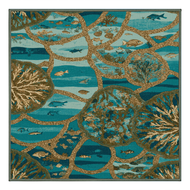 Tapis vert lavable à la machine, Carré 6 pi