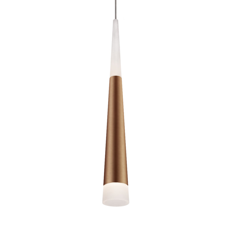 Ultra 1 - Light LED Single Pendant, Vintage Brass, Vintage Brass/White