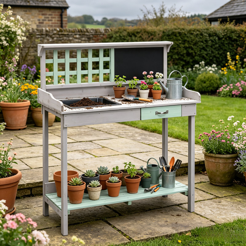 Solid Wood Potting Bench