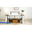 Minimalist Metal Slatted Bed Platform with Arrow Design Headboard-1221195389-1221307251