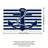 Navy Anchor Stripe Bathroom Rug Kit 3 Pack
