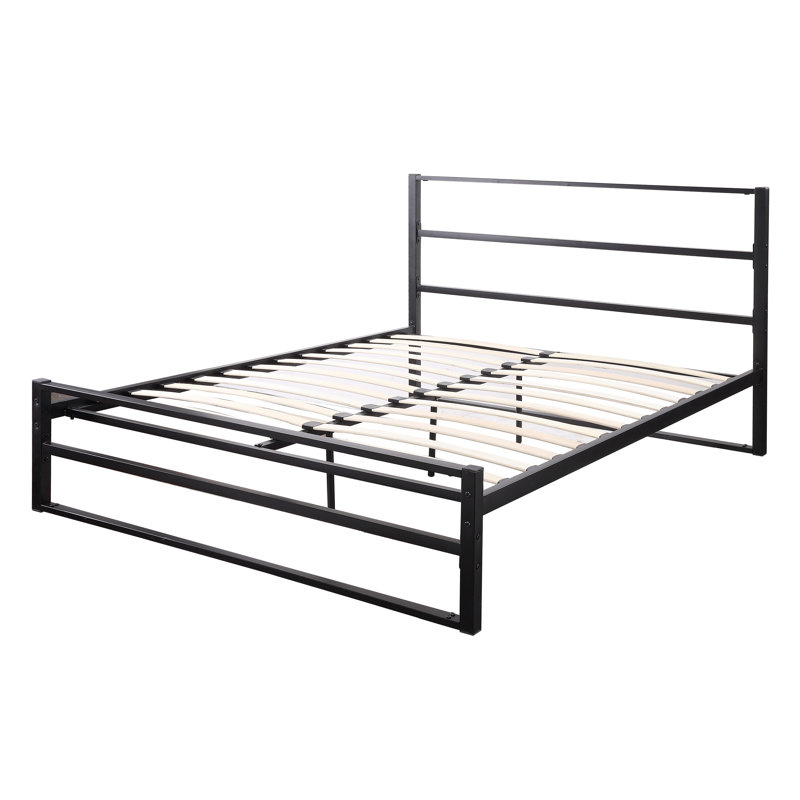 Clermont Bed, Black, Double (4'6), No Mattress