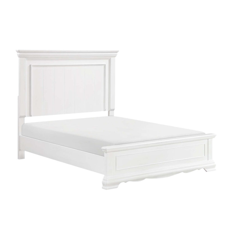 Élégante base de lit à panneau grand avec de beaux détails lambrissés, fabrication en bois durable pour un décor de chambre à coucher classique