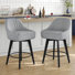 Tabourets de bar pivotants de 26 po à hauteur de comptoir avec pieds en métal - gris (ensemble de 4)
