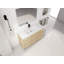Meuble-lavabo autoportant 48 po avec lavabo en résine et 3 portes d'armoire à fermeture en douceur, contreplaqué (KD-PACKING)