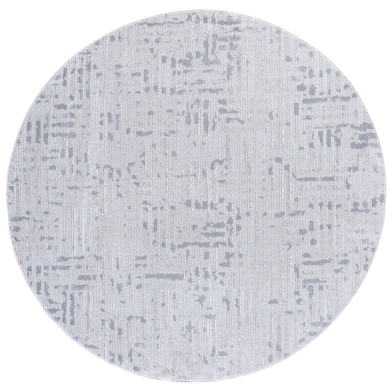 Slate Performance Abstract Rug, Round 6'7"
