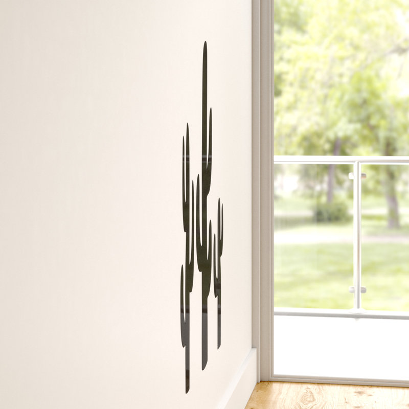 Adhésif décoratif cactus, Gris foncé