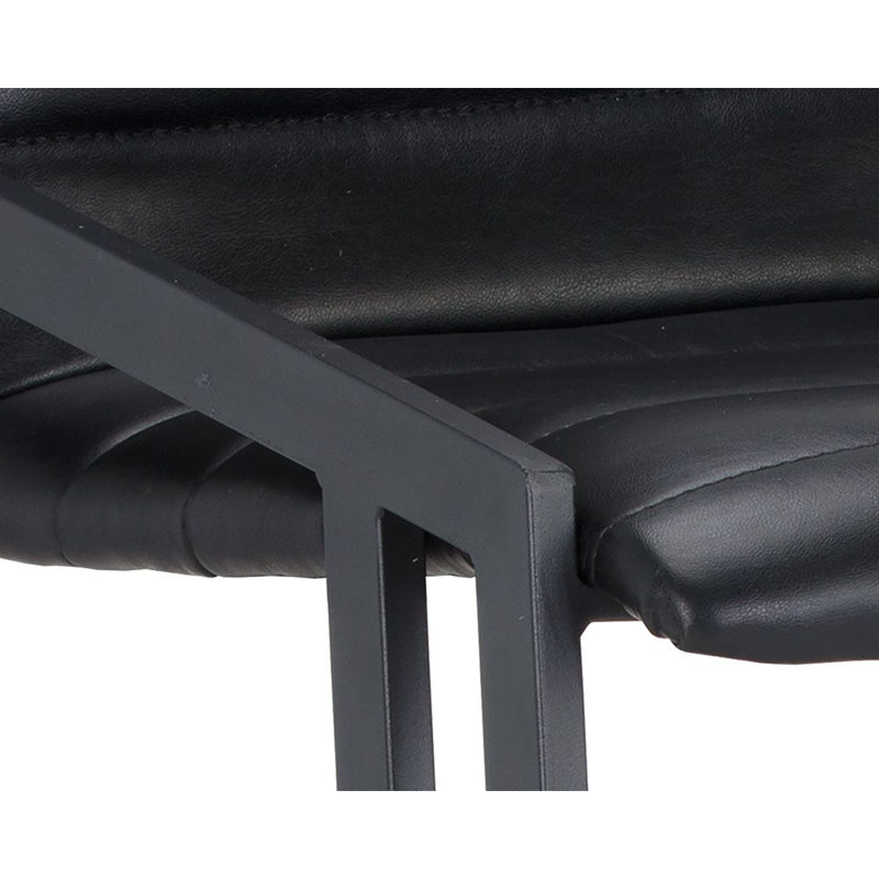 Webber Upholstered Stool with Metal Frame, Bar Stool (30" Seat Height), Black Faux Leather