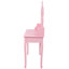 Ensemble de coiffeuse avec miroir et tabouret rembourré Pink Princess