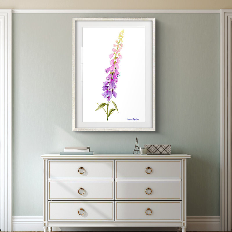 «Annie's Foxglove I», reproduction encadrée, H 28,5 po x l 20,5 po, Blanc