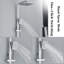 Chrome Exposed Shower Mixer Twin Head Largre Bar Set Bathroom Square Valve Taps