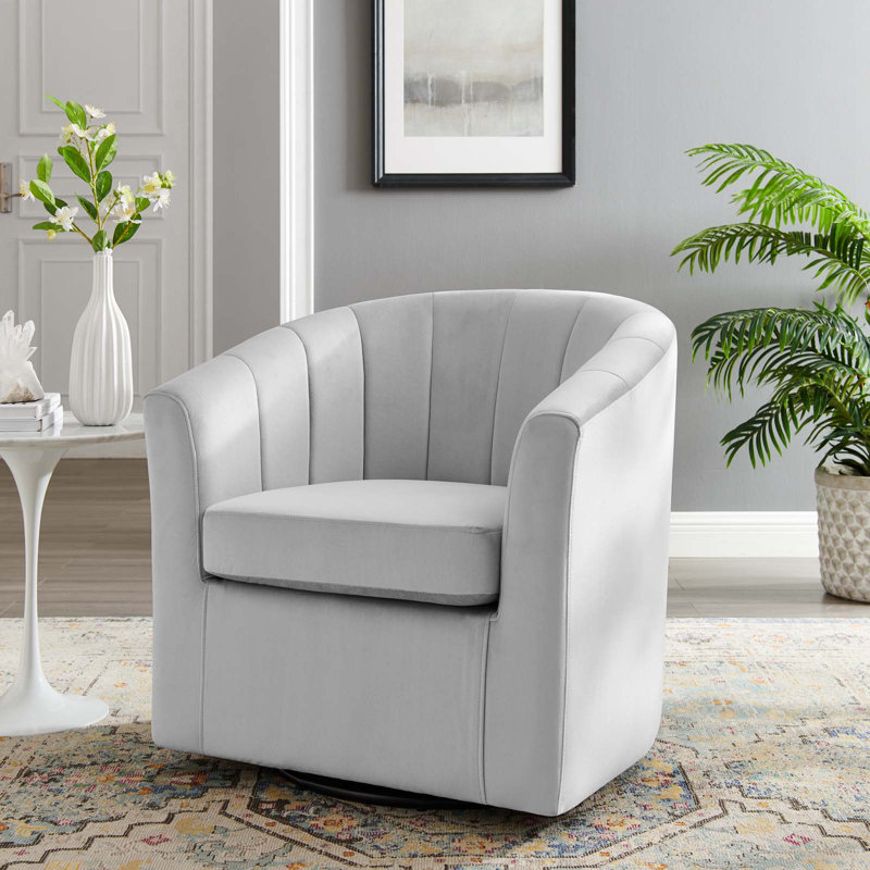 Fauteuil pivotant en velours Modway Prospect Performance, Velours gris clair