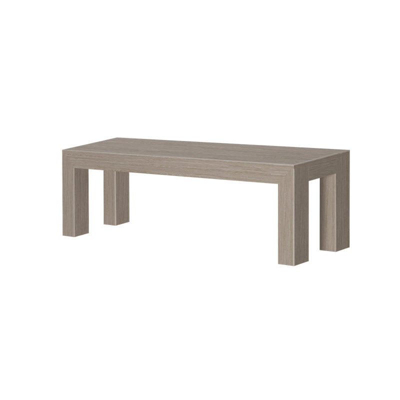 Linzy Modern Wood Bench, Seashell