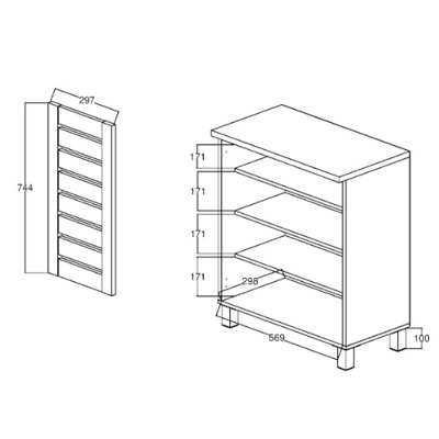 Osvaldo 8 Pair Shoe Storage Cabinet