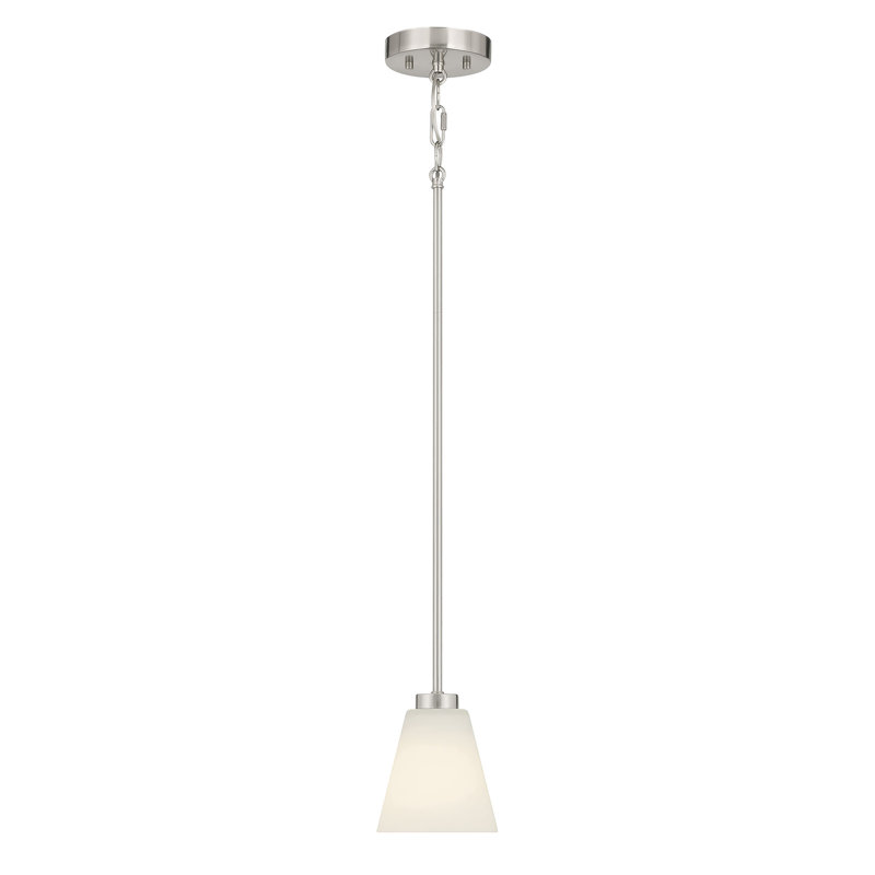 Mini-luminaire suspendu 1 lumière 5,75 po Strayhan, Nickel brossé