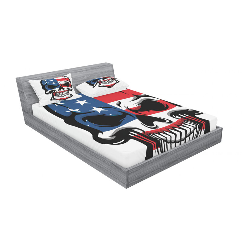 Skull Microfiber Sheet Set, Full Sheet Set