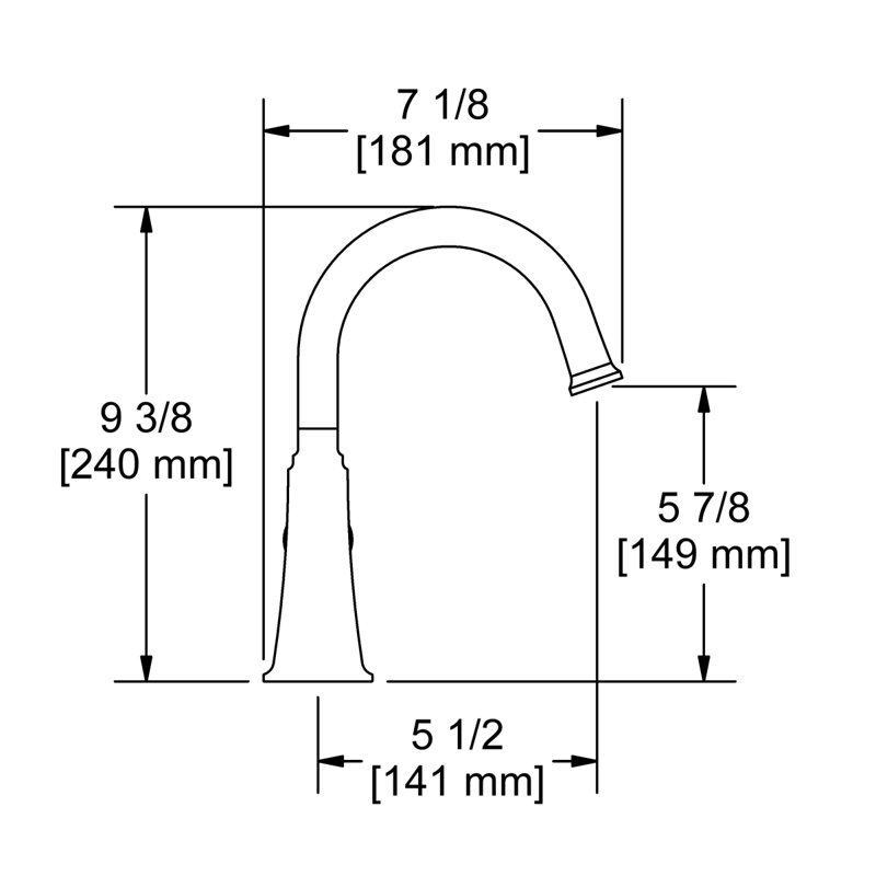 Robinet de salle de bain à trou unique Momenti ™ avec ensemble de drain et bec en C, Doré brossé / noir