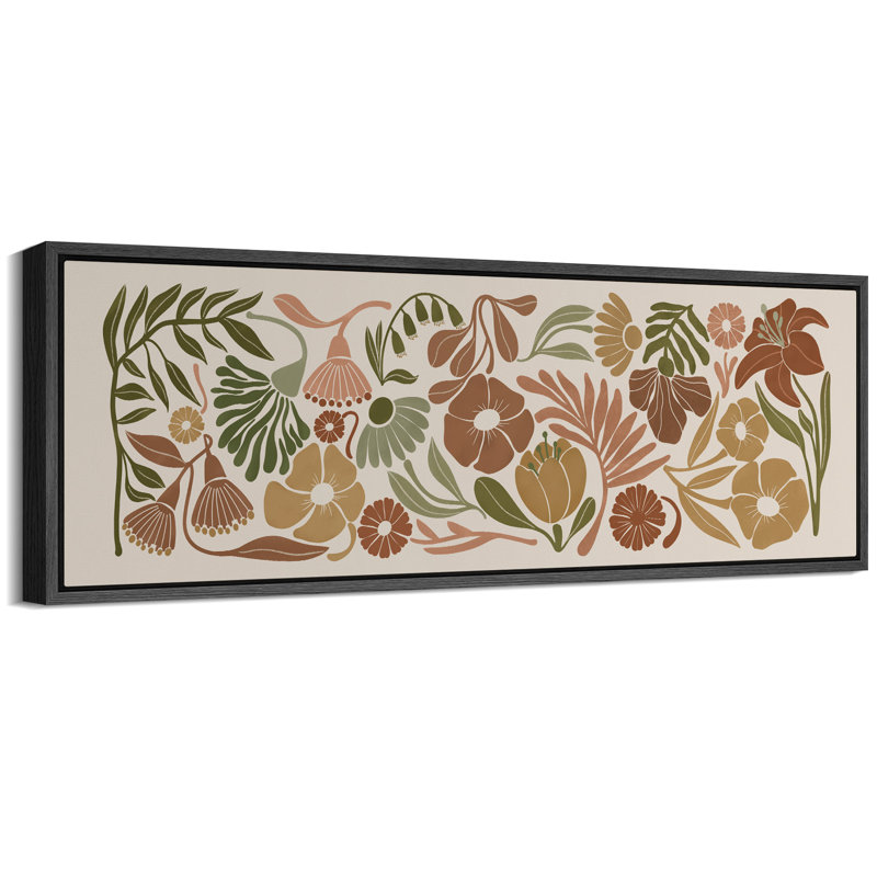 «Abstract Botanical Serene Meadow Abstract Pastel Floral», reproduction d'art sur toile, H 20 po x l 60 po
