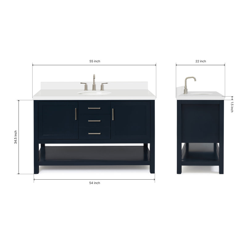 Bayhill 55'' W Single Vanity, Midnight Blue