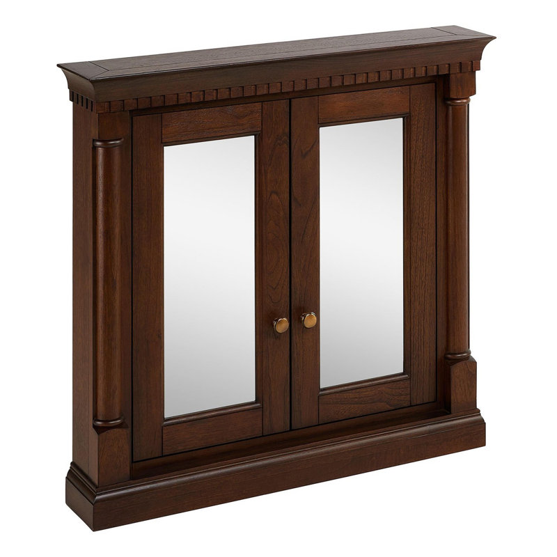 Claudia 34" Framed Double Door Medicine Cabinet, Antique Coffee