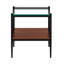 Table de bout rectangulaire 2 pièces avec plateau en verre trempé et tablette de rangement en panneau de fibres à densité moyenne, tables d'appoint de salon-1147791058-1147791070
