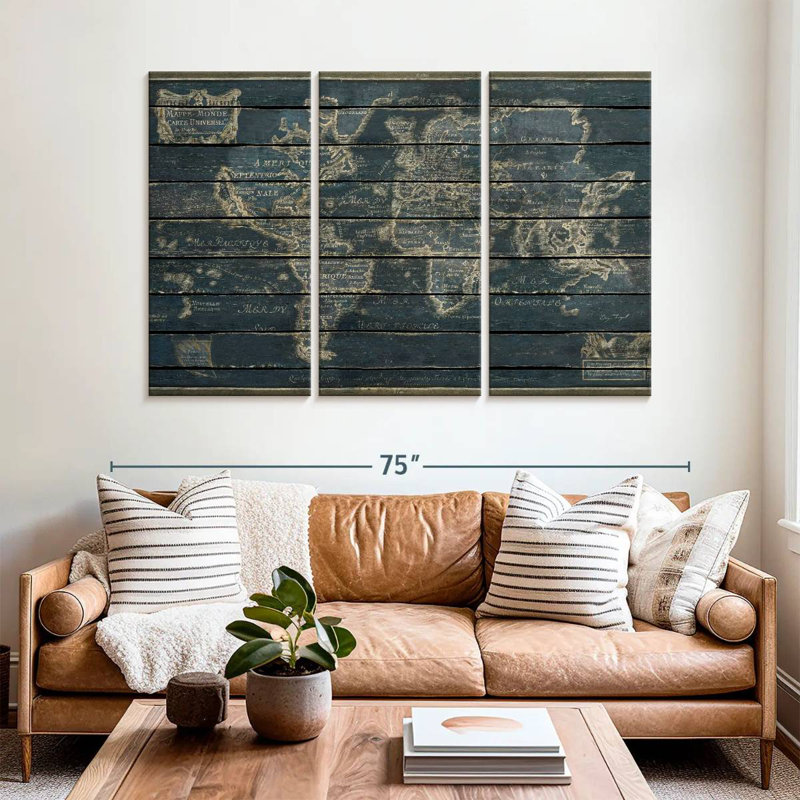 Aliaz Mappe Monde, 42" H x 65" W