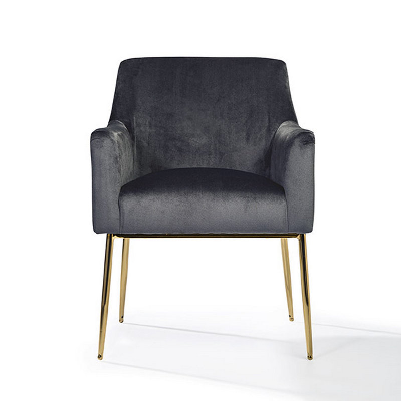 Chaise avec accoudoirs rembourrée Womack, Gris