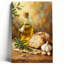 Nature morte culinaire méditerranéenne rustique avec huile d'olive et pain, sur toile-1054891811