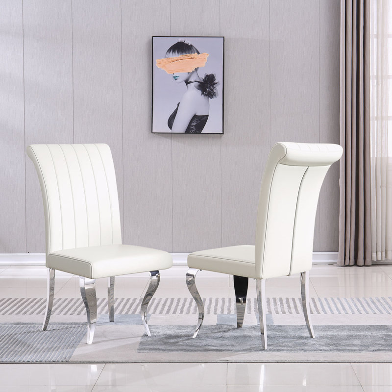 Chaises de salle à manger en similicuir, chaises d'appoint sans accoudoirs, chaise de salle à manger rembourrée, chaise de salle à manger, chaise de cuisine