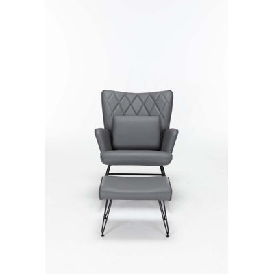 Rocking Chair,Glider Chair,Rocking Accent Chair With Lumbar Pillow And Ottoman For Nursery/Living Room/Bedroom