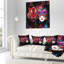 Tigre et femme visages colorés - coussin abstrait imprimé-29516073-29516076