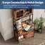 5-Tier Kitchen Bakers Rack with Cabinets & Charging Station, 63" Industrial Microwave Stand
