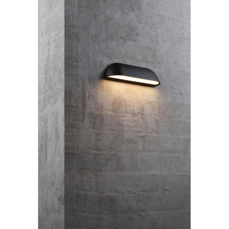 Design For The People - Nordlux 6.8cm H Integrated LED Outdoor Flush Mount, Black, 6.8cm H x 26cm W x 6.8cm D